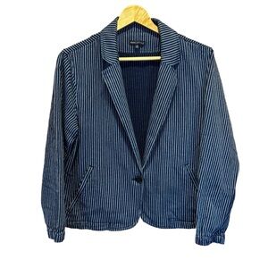 J. Crew Factory Blue Striped Blazer